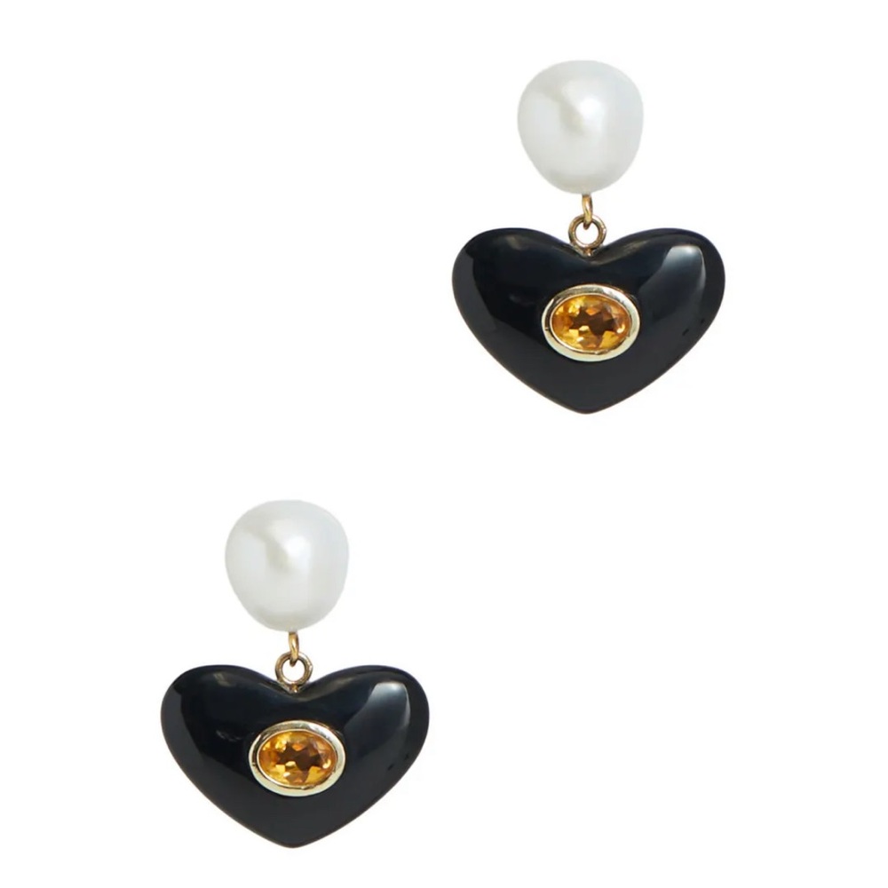 Lizzie Fortunato Enamored Earrings Black Agate